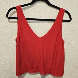 Aritzia Wilfred Free Red V-Neck Cropped Tank Top Size XXS